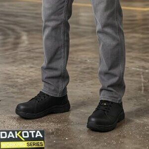 Dakota NWOT WorkPro Series Men’s Black Anti Slip Oxford Lace Up Safety Shoes